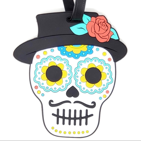 SUGAR SWEET SKULL Day of Dead LUGGAGE Backpack TAG - Picture 2 of 7